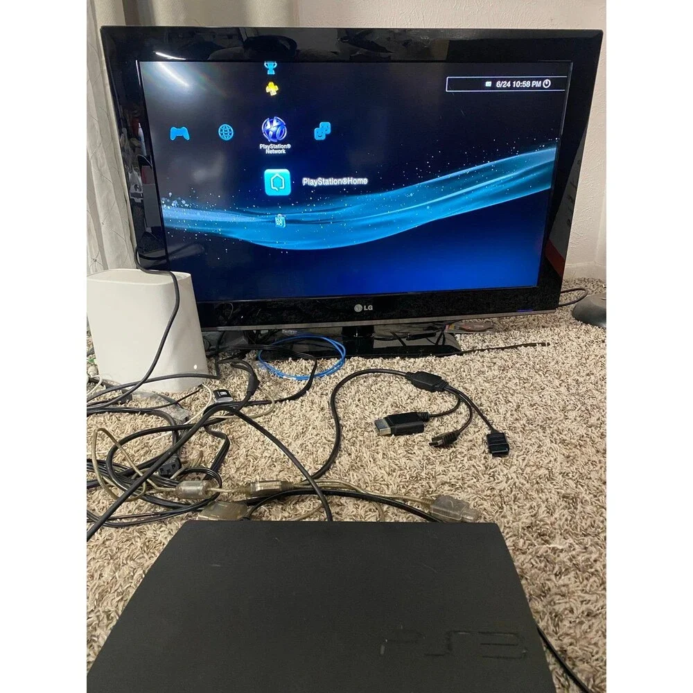 Sony PlayStation PS3 Slim Console CECH-3001A 160GB Controller RARE PSHOME